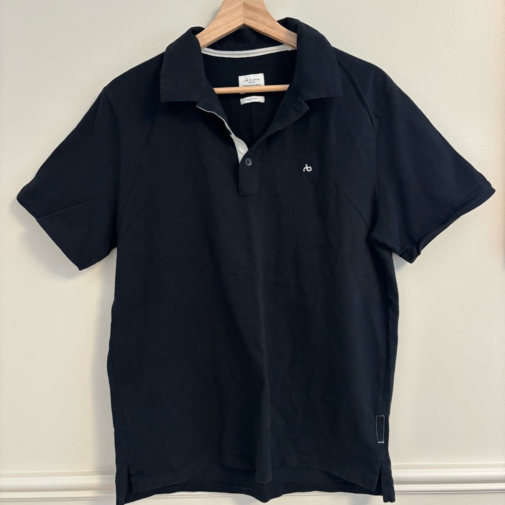rag & bone Black Polo Shirt